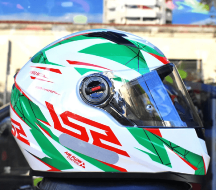 Capacete LS2 FF358 Draze - Branco/Verde/Vermelho