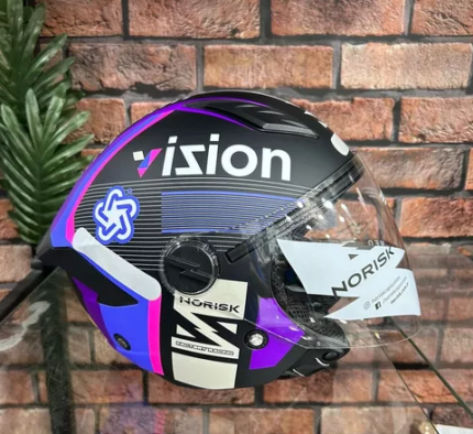Capacete Norisk Neo Vizion (Aberto) Preto/Roxo