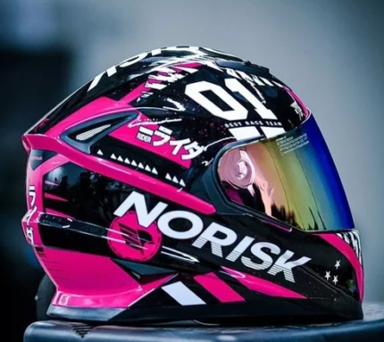 Capacete Norisk FF302 Soul Tokyo - Preto/Rosa