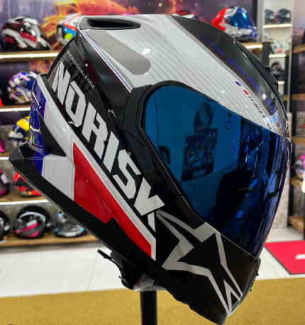 Capacete Norisk País Ff302 Grand Prix França Azul (Viseira Solar) + VISEIRA BRINDE