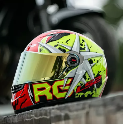 Capacete LS2 FF358 Renato Garcia - Vermelho/Amarelo + VISEIRA BRINDE