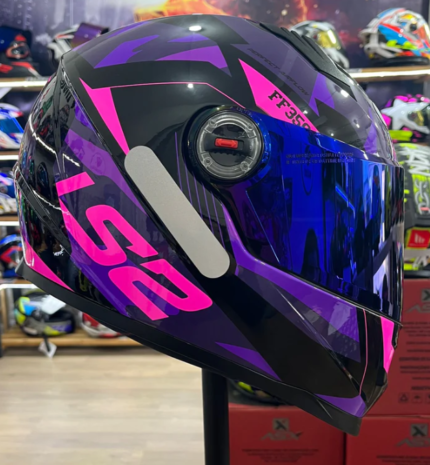 Capacete LS2 FF358 Tank - Rosa/Roxo/Preto + VISEIRA BRINDE