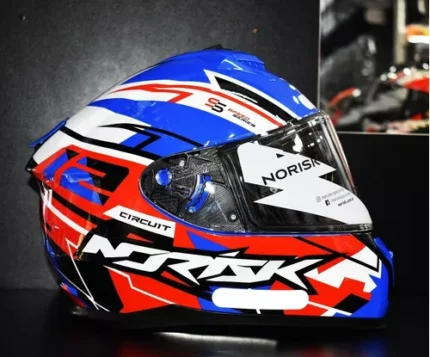 Capacete Norisk Strada Circuit Azul/Vermelho/Branco