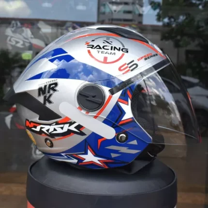 Capacete Norisk Neo Galaxy (Aberto) AZUL/PRATA