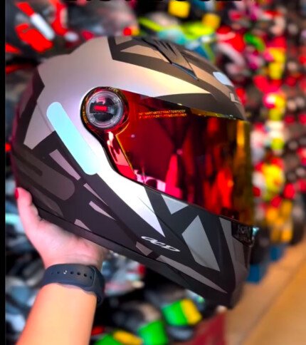 Capacete Moto Ls2 Classic Ff358 Starwar Preto Grafite Cinza + Viseira Espelhada